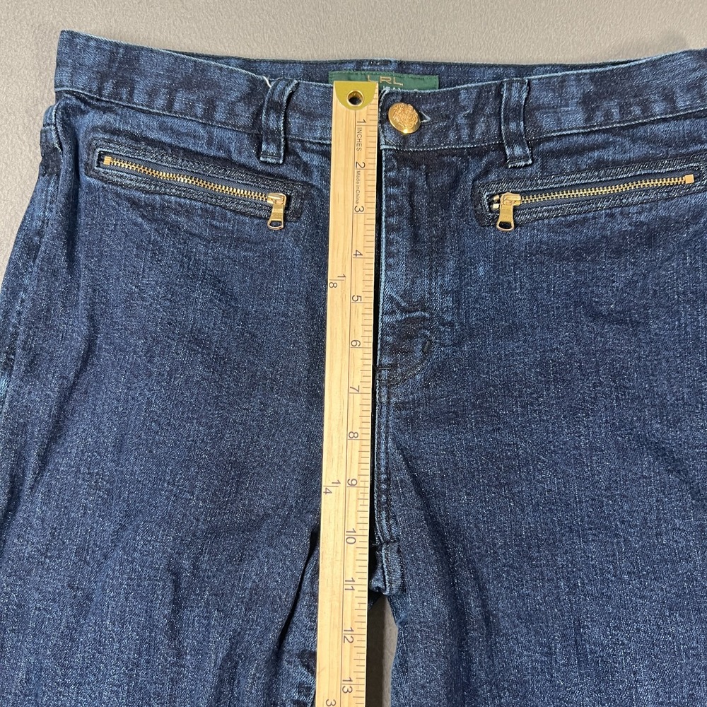 Lauren Jeans Ralph Lauren Womens Blue 8 (30x29.5) Slim Denim Wash Zip Pockets - Picture 5 of 11